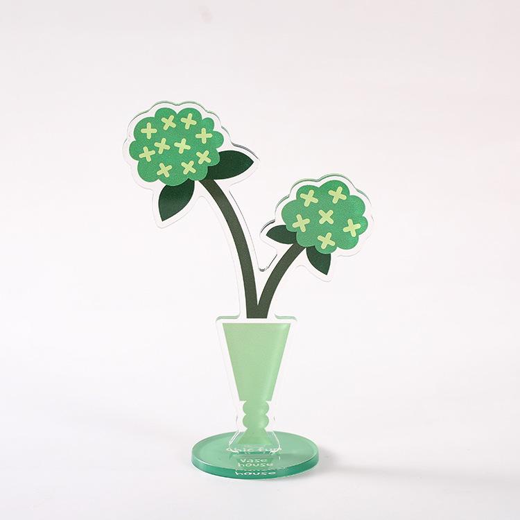 3PCS Acrylic Cute Cartoon Flower Sticky Note Clip Vertical Photo Stand Desktop Decoration for Office Home