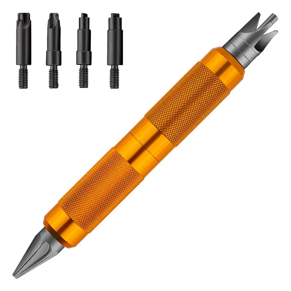 Case Prep Multi-tool for Reloading, Includes Case Pocket Cleaner, Reamer, Chamfer Deburring Tools, Fits .17 to .45 Caliber, Orange Color