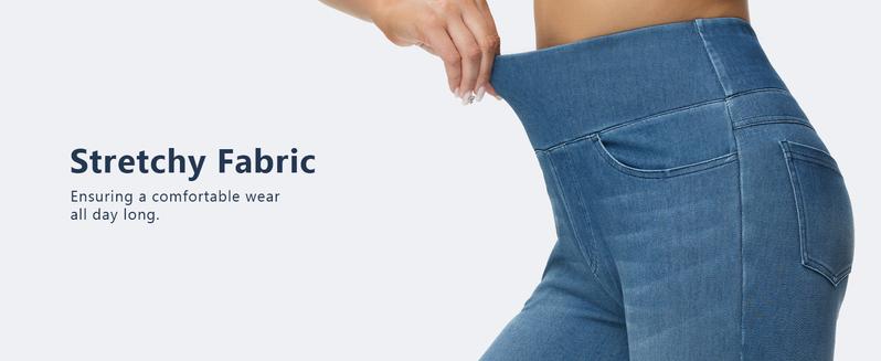 Women's High Waisted Jeggings Pants Stretchy Tummy Control Skinny Jean Leggings with Pockets