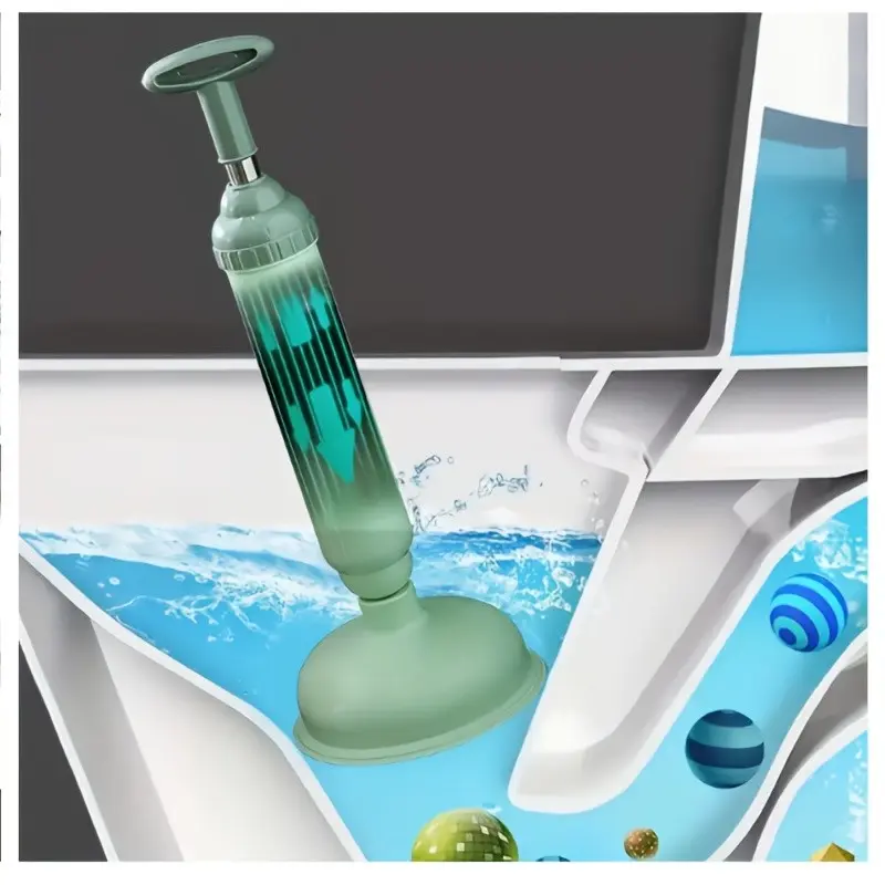 Powerful Toilet Unclogger, Manual High-Pressure Flexible Drain Clearer, Durable Plastic Pipe Cleaner, Bathroom & Kitchen Sink Unblocker