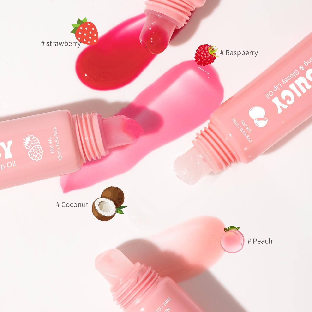 Moisturizing Lip Oil, Lip Treatment, 1 Count No-sticky Gloss Lip Balm, Fruit Flavored Lip Oil For Dry Lip's Moisturizing Hydrating And Nourishing, Christmas Gift