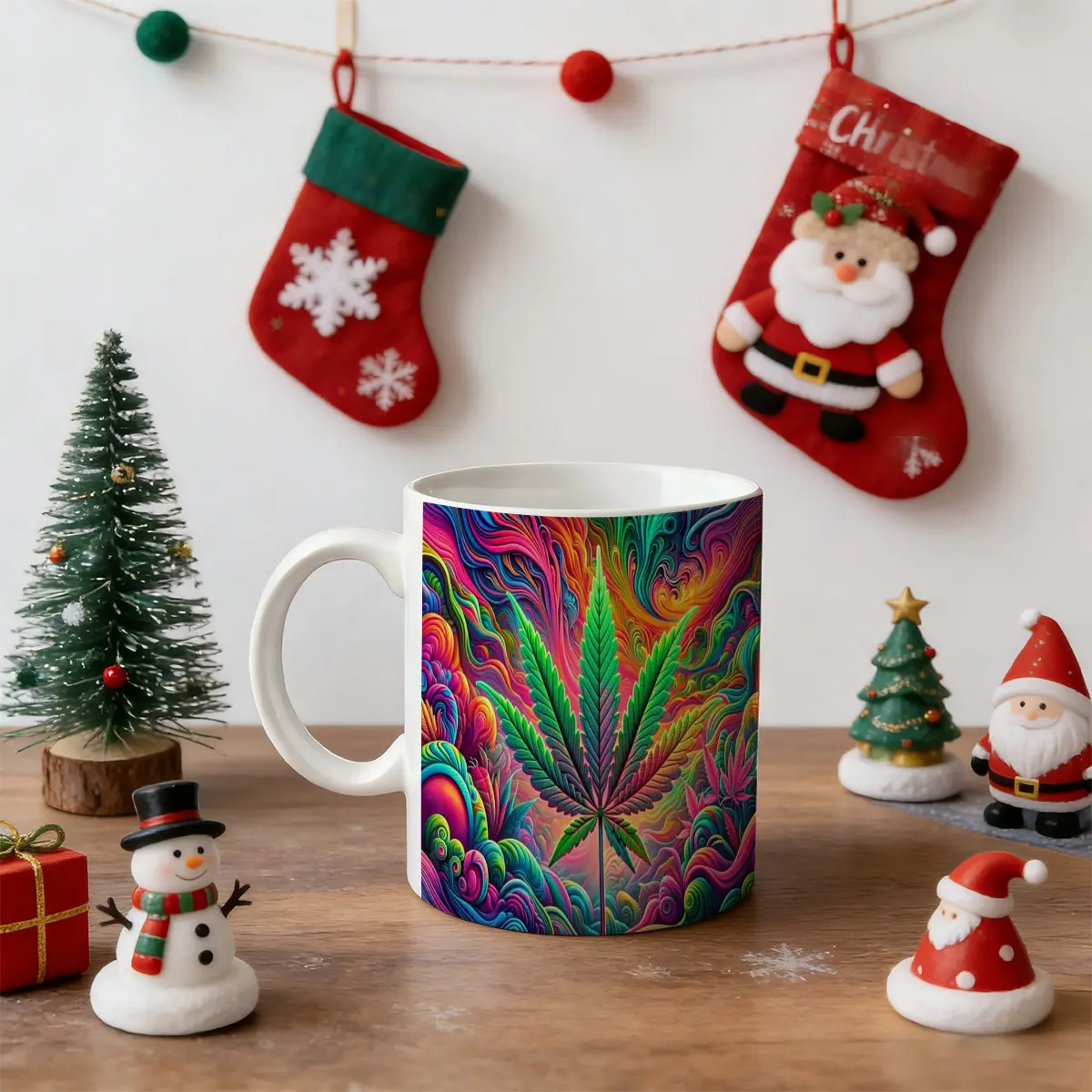 One Ceramic Mug Featuring a Design, 11 Ounces, with a Psychedelic Print, Suitable for Use in a Living Room, Office, Or Cafe, Perfect As a Gift for Friends