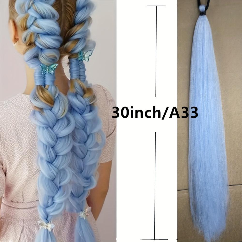 Women's Colorful Braided Ponytail Wig with Elastic Band - Straight Synthetic Hair Easy to Style, Cosplay, Photography - Suitable for All Races, Cosplay Wig, Vibrant Wig, Secure Elastic Band, Photography Wig, Fashion Enthusiasts