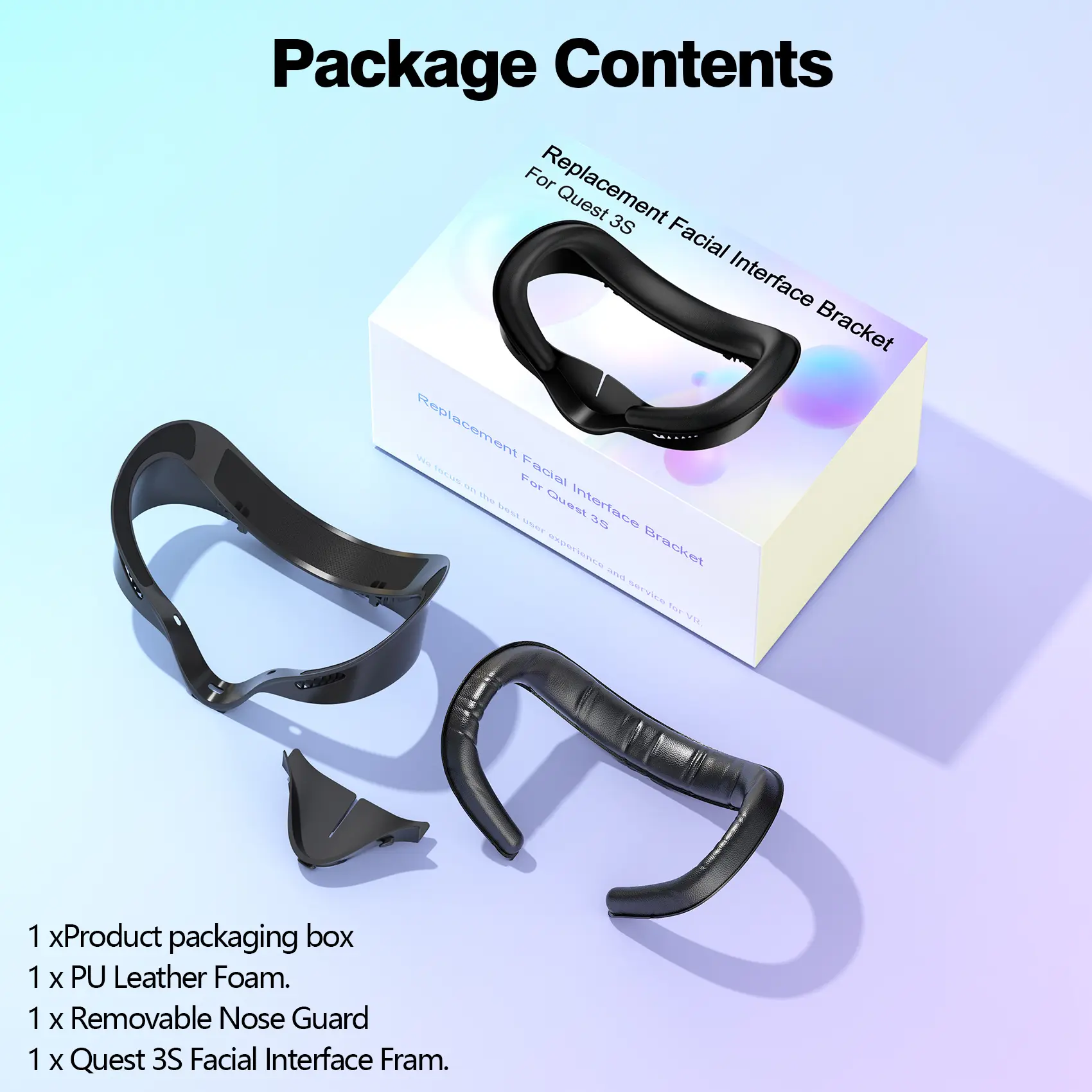 Design Face Cushion Pad Compatible with Quest 2/Quest 3/Quest 3S Accessories , with Glasses Spacer Air-Circulation Design
