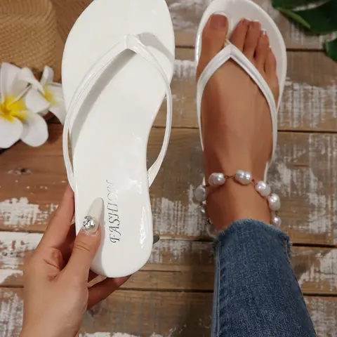 French Style Flat Slippers Sandals Footwear for Women, Summer New Sweet Fairy Style, Versatile Beach Resort Flip Flops, Perfect for Dates Parties Daily Wear, Casual Summer Sandals, Summer Fashion Sandals