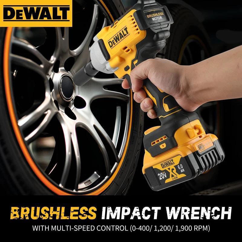 DEWALT DCF900 1396N.M Impact Wrench 1/2" Inch High Torque Hog Ring Anvil 10.8V~18V Brushless Cordless Power Tool with Lithium Battery & Tool Bag