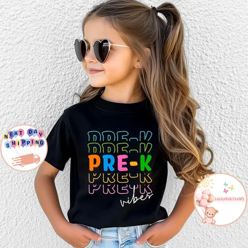 Pre-K Vibes Kids T-Shirt, First Day Of School Toddler Sweatshirt, Pre-K Teacher Shirt, Back To School Tee, Student Gift, Kids School Shirt