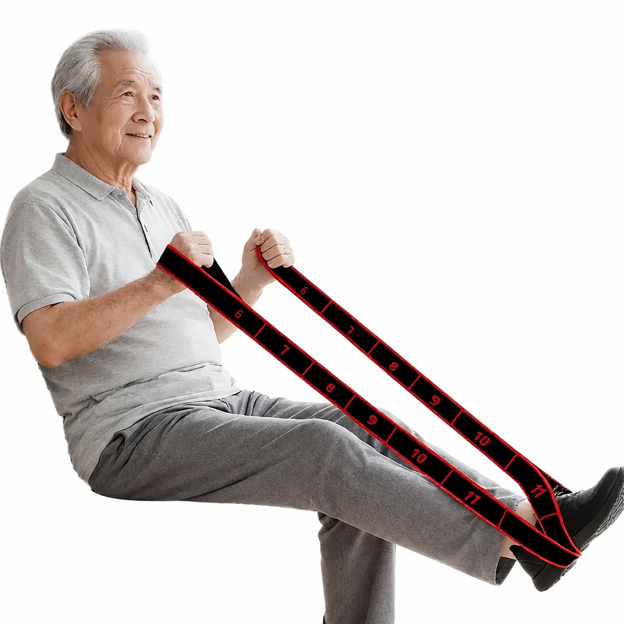 Adjustable Digital Segmented Elastic Resistance Band for Hip Strengthening, Core Stability, and Low-Impact Fitness Training—Ideal for Seniors, Yoga Practitioners, and Rehabilitation Exercises