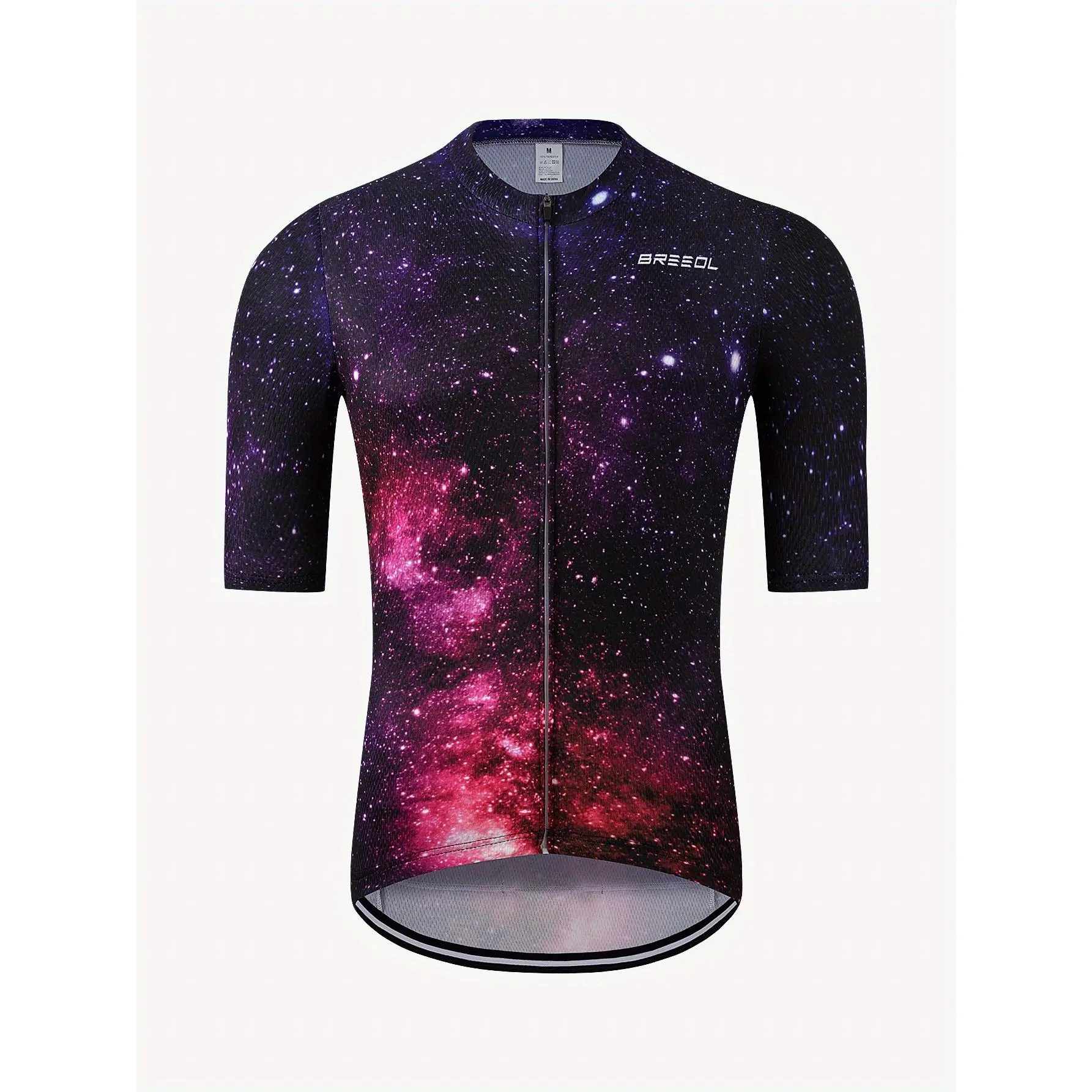 Men's Quick-Drying Lightweight Starry Sky Cycling Suit for Bicycle Riding & Cycling Sports - Male Wear with Reflective Strips, Anti-Slip Hem, 3 Rear Pockets, Lockable Zipper, Competitive Fit, Machine Washable