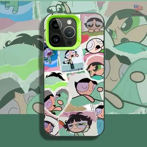 Cool Green Powerpuff Girl Collage Phone Case for iPhone 17 AIR 17 PRO 16 PRO 15  PRO MAX  14 PLUS 13 PRO 12 11 PRO XS MAX X XR Samsung Galaxy S25 Ultra S24 S23 S22 Plus  series(anti-drop hard shell) shockproof mobilephone protective cover