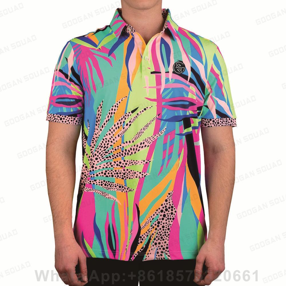 Summer Men Golf Polo Shirts Short Sleeve Casual Fashion Open Collar button Comfortable Breathable T-Shirts