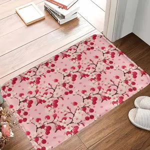 Cherry Blossom Flannel Blanket Sakura Floral Print Soft Cozy Lightweight Warm Decorative Throw Perfect for Bedroom Living Room Sofa Home Decor Gift and Spring Relaxation Use