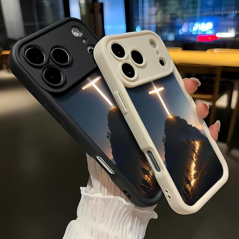 Cross Pattern Soft&Flexible TPU Silicone Phone Case For iPhone 17 Pro Max AIR 16 15 14 13 12 11 Plus XSMAX Cases Durable|Shockproof|Full Camera Protection|Anti-Scratch|Anti-Fingerprint|Slim Fit|Gift For Girlfriend/Men/Women