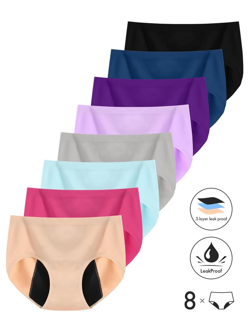 Women's Colorblock Seamless Period Panty, Soft Comfy Breathable Leakproof Knicker for Daily Wear for Women, Seamless Panties Set