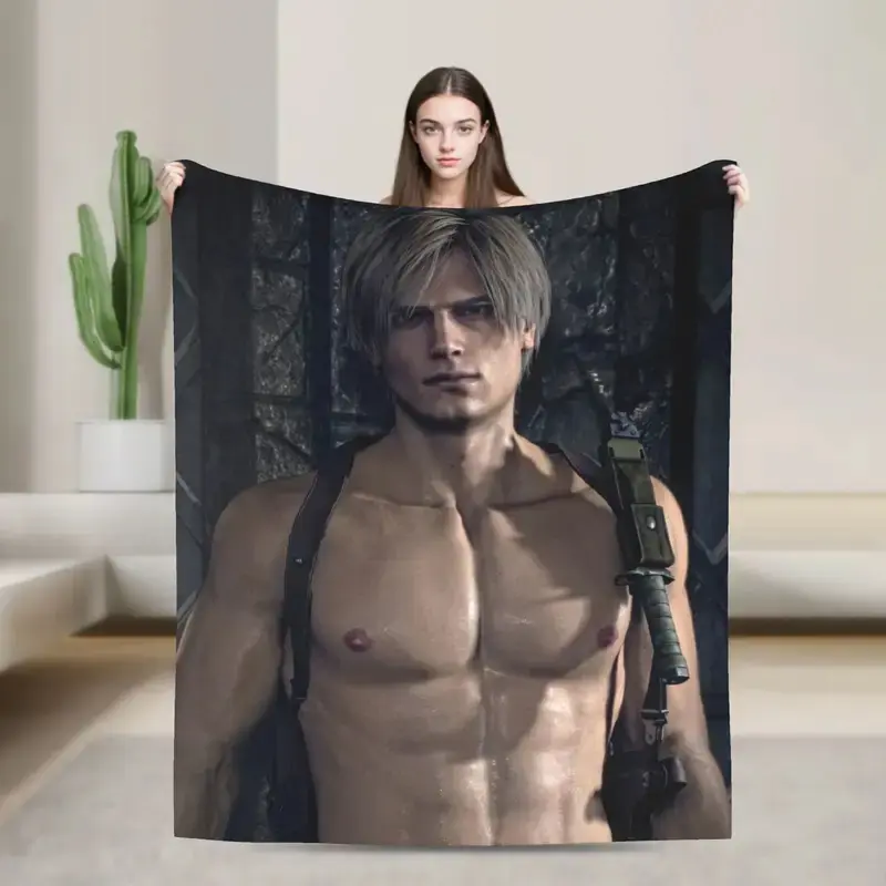 Leon Kennedy Resident Evils Blanket Quality Soft Warm  Bedding Throws Spring Children Living Room Graphic Bedspread