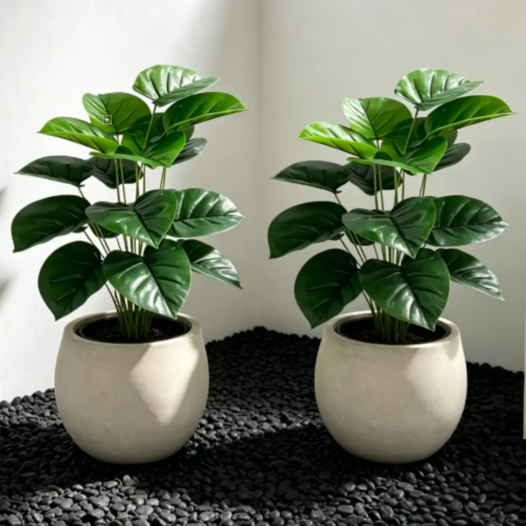 2-Pack 28in Green Heart Leaf Philodendron Large Mixed High-Quality Plastic Artificial Plants, Faux Pothos Leaves Ideal for Home & Office Decor, Low Maintenance, Durable, All-Season Use