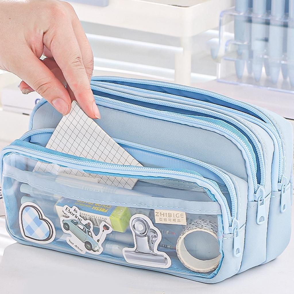 Large Capacity Pen Case Multifunctional Expandable Compartments Pencil Organizer