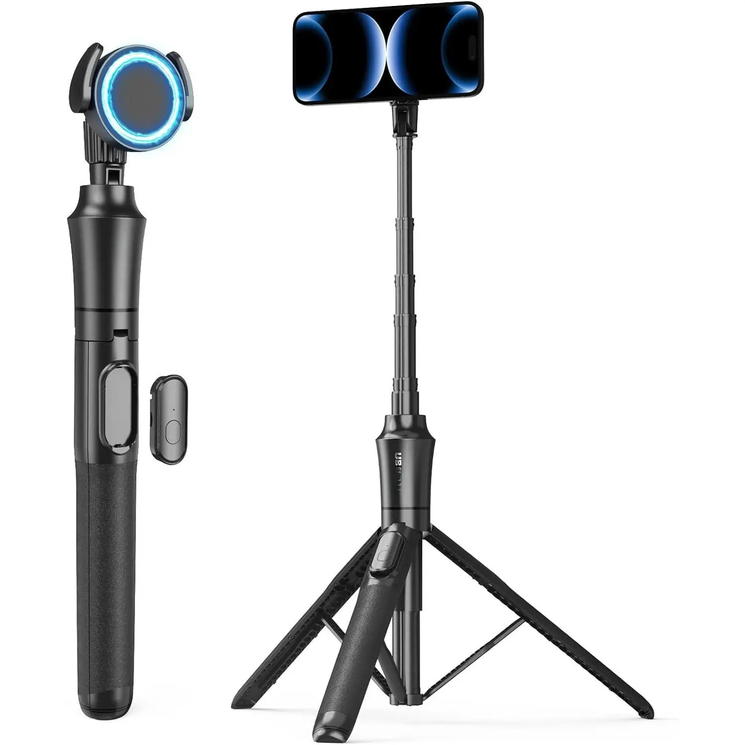72''  Tripod for  with Remote, Extendable Cell Phone Tripod Stand, Compatible with MagSafe, Selfie Stick Tripod for  15 14 13 12 11 Series and Android Phones