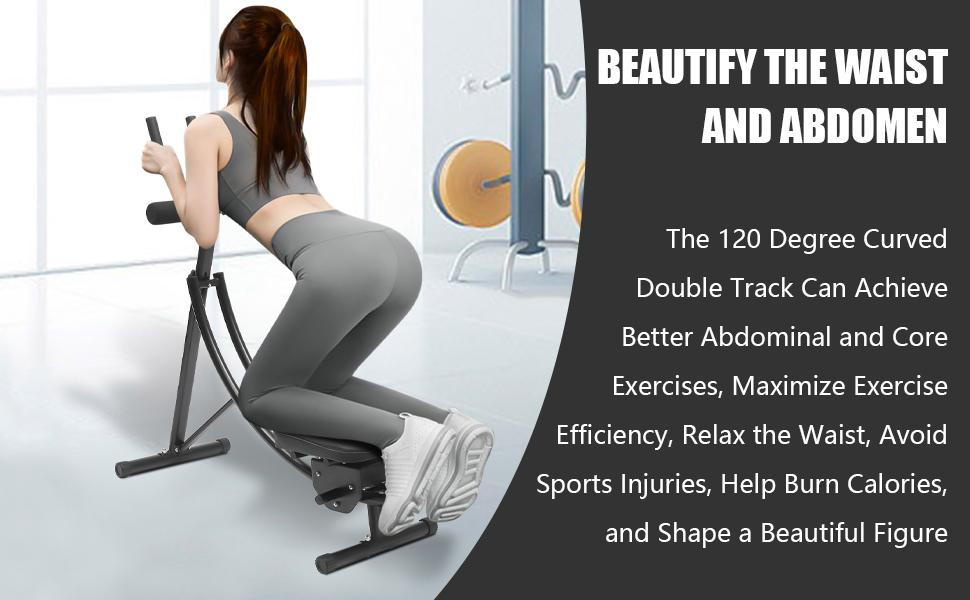 Abdominal Workout Equipment Adjustable Abdominal Machine with LED Display Monitor Foldable Fitness Gear, Abdominal Whole Body Workout Machine for Home, Companies, Gyms (Black) Pedal Exerciser