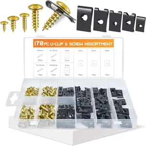 A Man's Tools OTUAYAUTO 170PCS Car U Clips with Screw Assortment Kit - 10 Different Sizes Automotive U Nut and Screw Clip, Automotive U Nut Screw Clip, for Car Dash Door Panel Interior