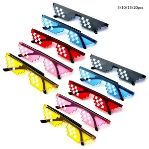 5/10/15/20pcs Party Glasses, Cool Glasses, Funny Glasses for Adults, Women, Men, Fun Glasses Party Pack, Pixel Glasses Party Favors, Pixel Glasses for Party, Wedding, Photo Props, Party Accessories