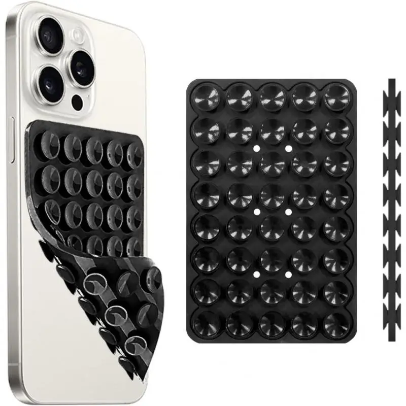 Dual-Sided Silicone Phone Grip Holder, Phone Accessory, Compatible with iPhone and Android, Magnetic Stand for Selfies and Videos, Mirror Attachment for Enhanced Viewing, Magnetic Smartphone Holder, Phone Suction Pad