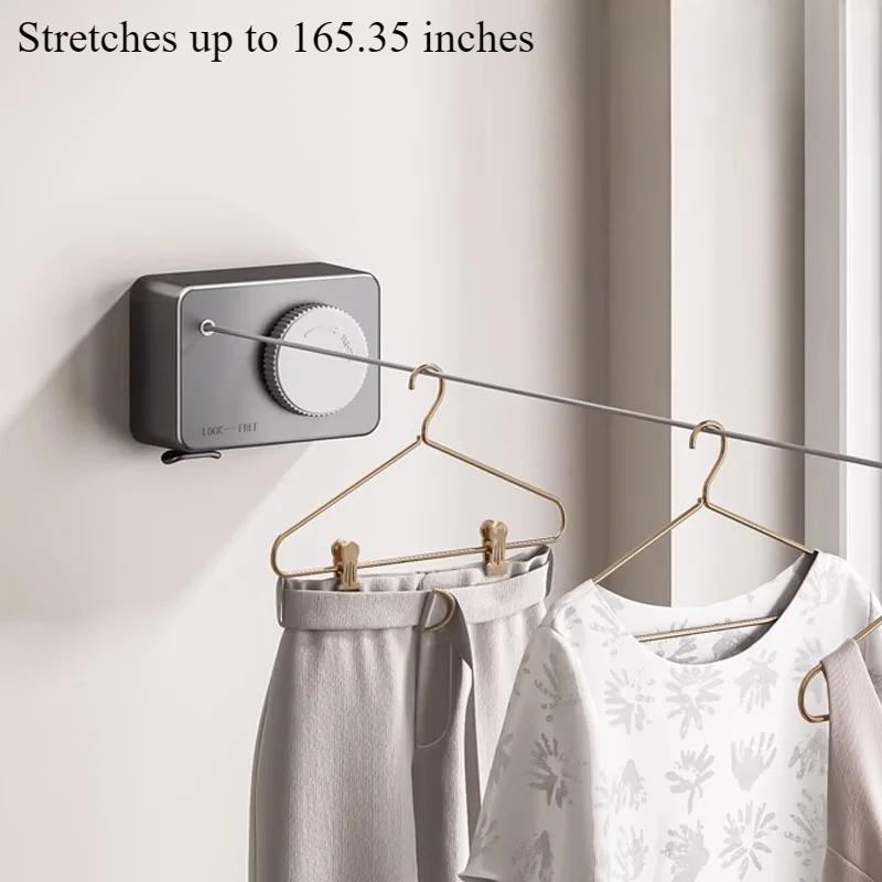 Retractable Durable & Convenient Clothesline, 1 Count Wall Mounted Clothesline, Space Saving Laundry Solution for Apartments, Backyards & Laundry Room