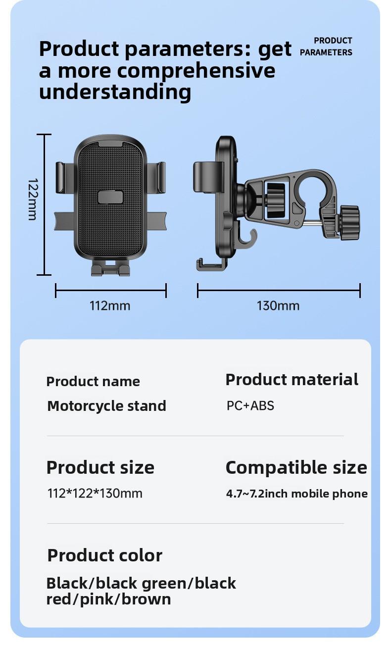 Motorcycle, electric vehicle, mobile phone navigation support, universal for bicycles and electric scooters magnetic mount