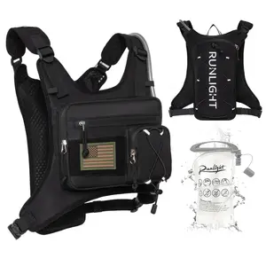 1.5L Hydration System Survival Vest - Modular, Lightweight with DE/US/UK Flags. Ideal for Hunting, Hiking & Outdoor Running.