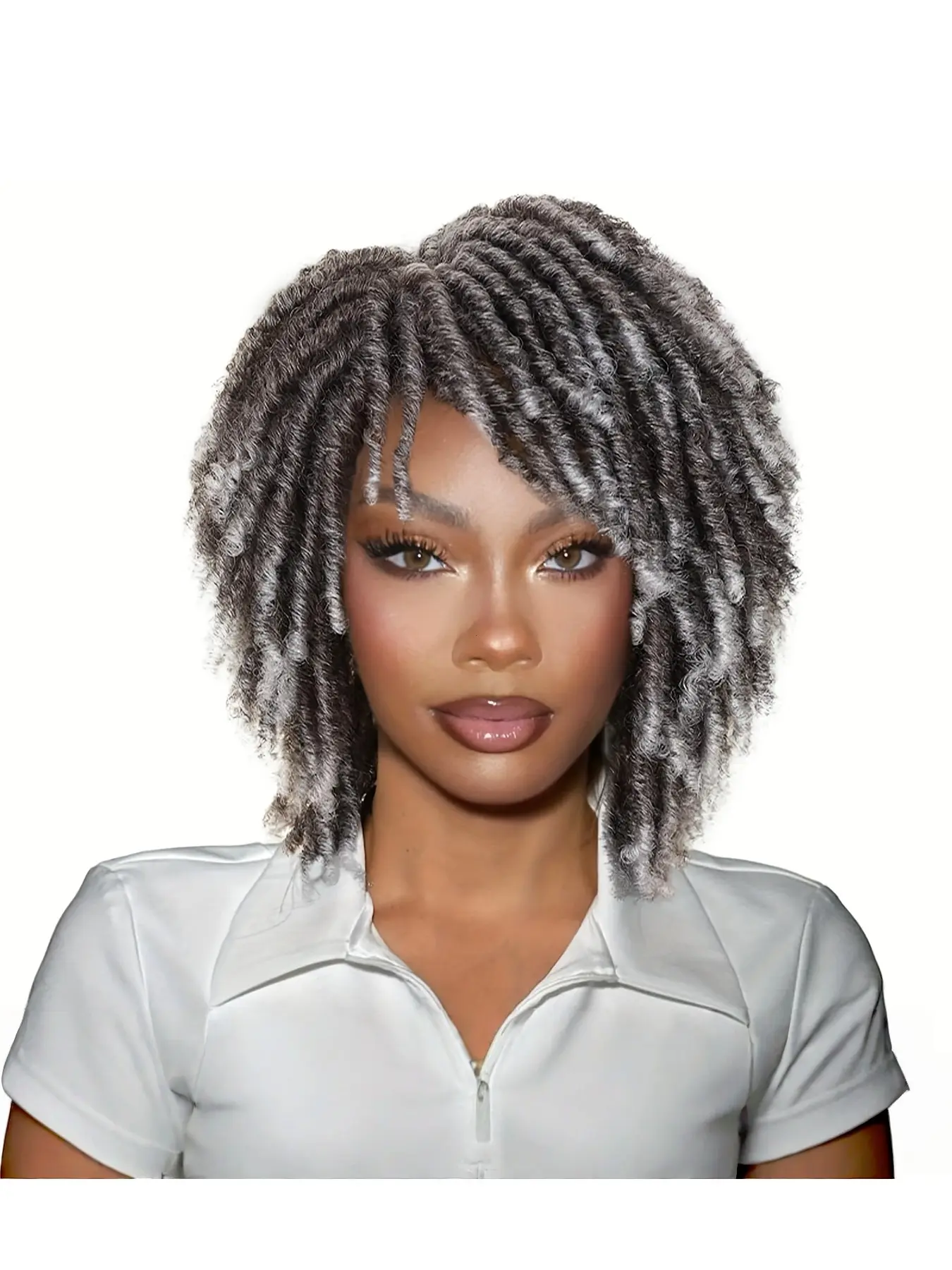 14-Inch Short Faux Locs Wig for Women, Synthetic Wigs Dreadlock Afro Twist Braided Wig, Natural Boho Loc Protective Style Hair