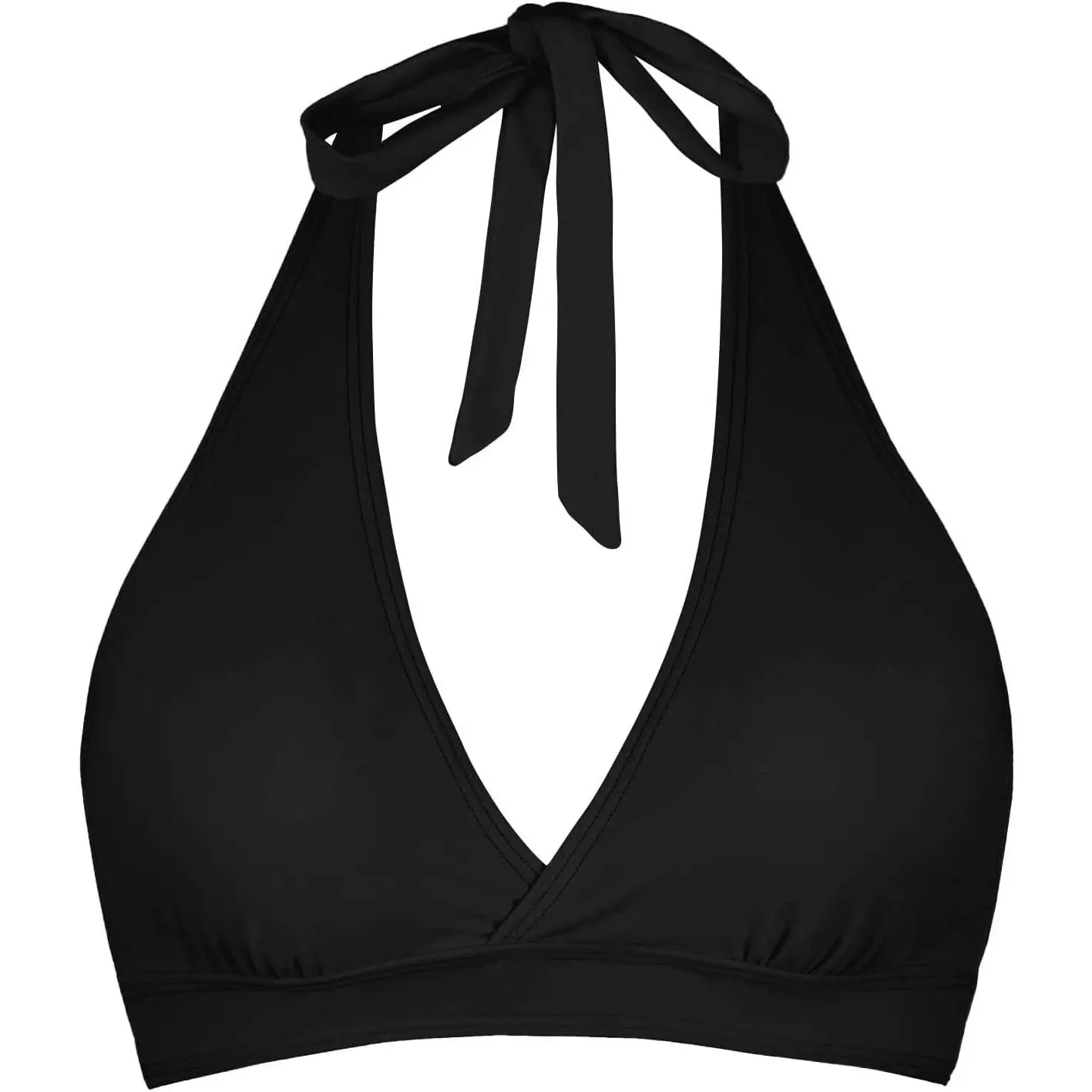 Women's Supportive Halter Bikini Padded Push Up Ruched Bust Hook Back Swimsuit Bathing Suit Tops Only V Neck, Back Buckles, Removable Pads, DD Cup, Wireless, Supportive, Beachwear, Spa, Summer Holiday Swim Top for Women