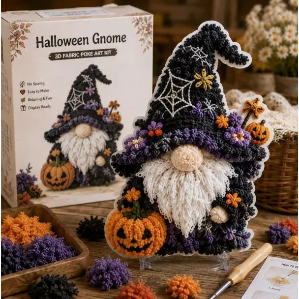 4-Style Seasonal Gnome Beaded DIY Kit for Beginners, Stress-Relief Handcraft Gift for Women, Pre-Lit Christmas Tree Festive Decoration Craft Set (Home & Festive Party Supplies)