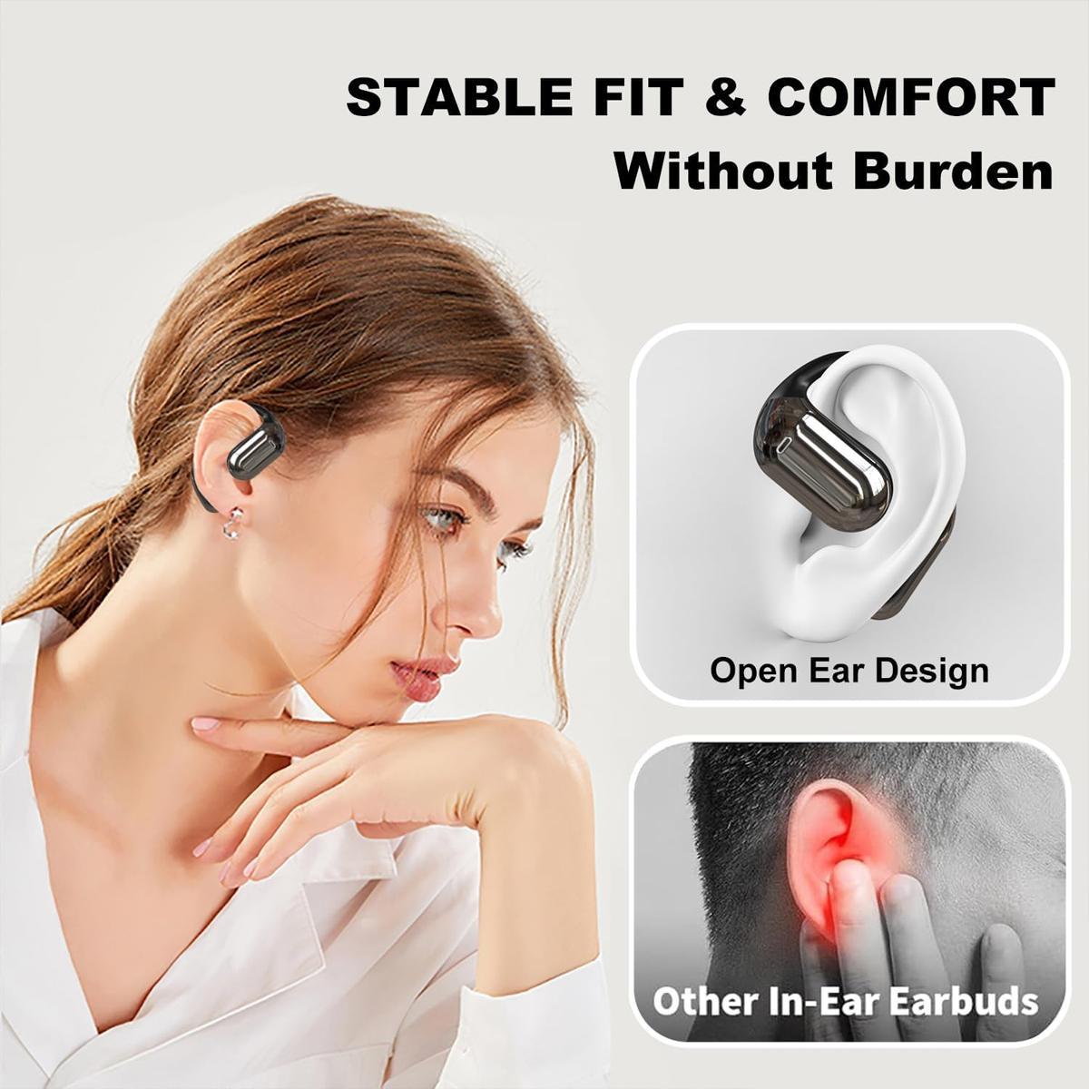 Wireless Earbuds 75hrs Bluetooth 5.4 Headphone Sport,2025 Bluetooth Earbuds Stereo Deep Bass Over Ear Bud with Earhooks,Bulit-in Noise Cancelling Microphone,IPX7 Waterproof Earphone for Workout/Running