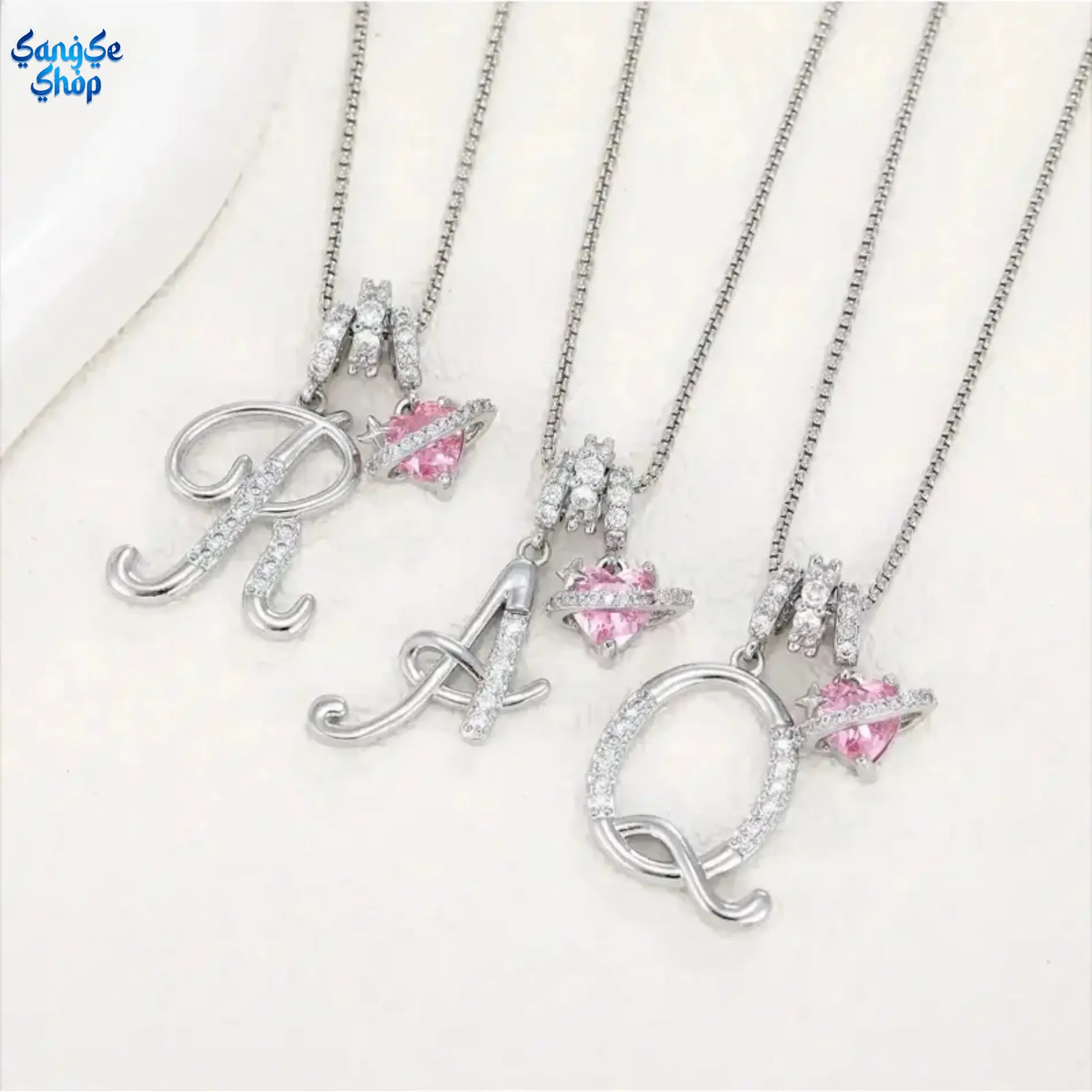 Gold Plated Pink CZ Initial Heart Pendant Necklace, Dainty Y2K Letter Charm Jewelry for Women, Sparkling Minimalist Layered Necklace, Trendy Fashion Accessory for Daily Wear, Vacation Outfits, Date Nights, Streetwear Styling & Gift Giving