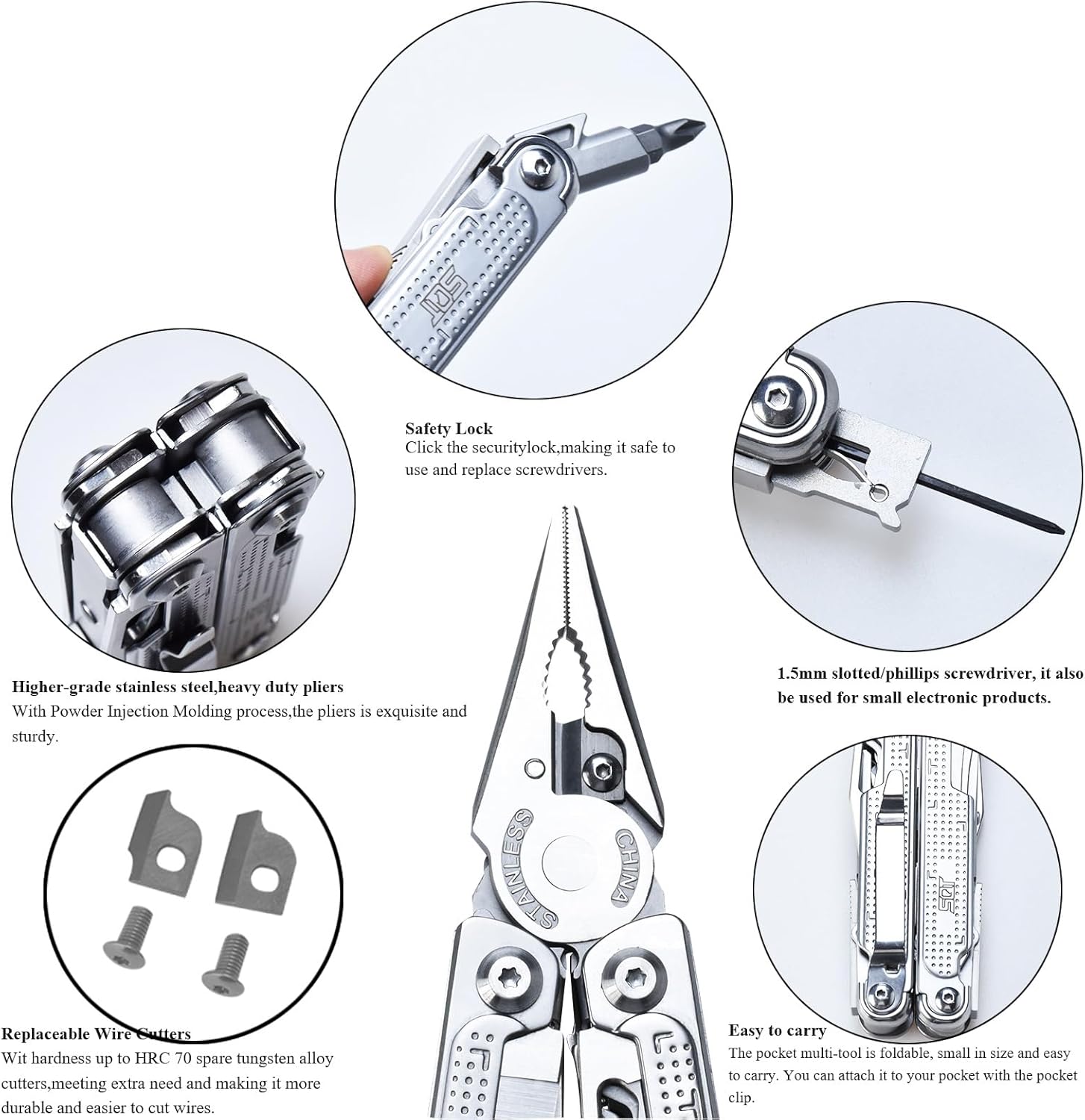 2048 20-in-1 Multitool, Foldable & Self-Locking, Professional Tool for DIY,  Repairs, Outdoor Camping  -Have Gifts for Men, Compact, Durable, -in-One Tool for Every Task