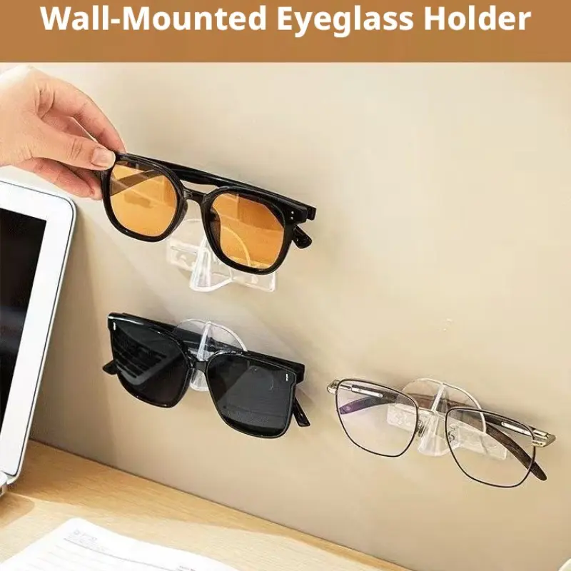 Wall-Mounted Eyeglass Holder, No Drilling Required, Simple and Convenient Design, Trendy Wall Display for Glasses, Does Not Include Glasses