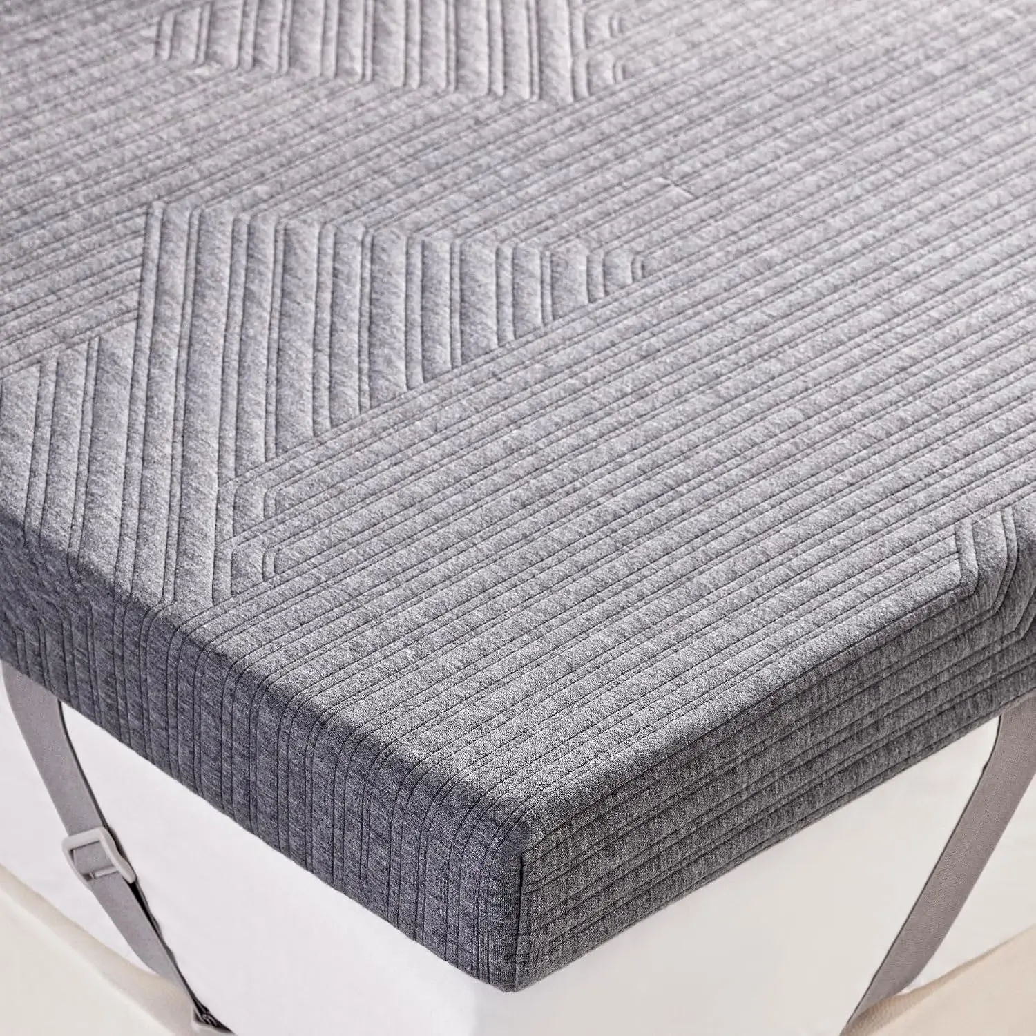 3 inch Extra Firm Memory  Mattress Topper Full Size for Big Guys, Supportive Mattress Pad for  , Double Bed  Topper with with Senior Grey Cover, 54 x 75 Inch