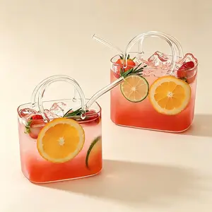 26oz Unique Handbag Shaped Wine Glass, Thick Bottom Creative Drinking Cup, Multipurpose Fish Tank Vase, Women Party Gift Drink Holder