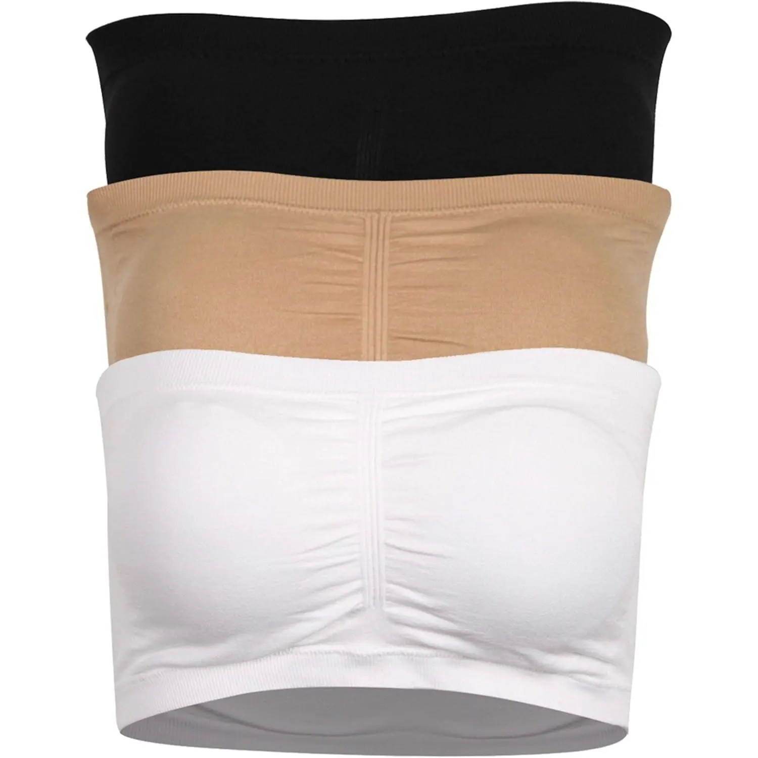 Women's Sleeveless Seamless Strapless Bandeau Bralette Tube Top