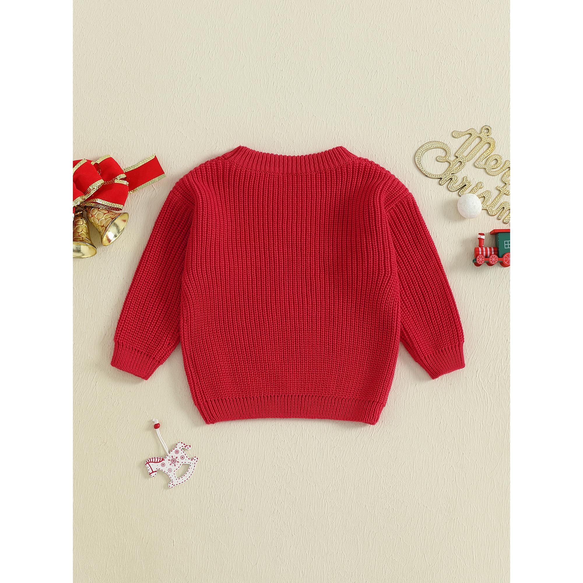 Infant Baby Girls Boy Knit Sweater Christmas Hat and Letter Embroidery Crew Neck Pullover Long Sleeve Tops 0-18 Months Infant Baby Girls Boy Knit Sweater Christmas Hat and Letter Embroidery Crew Neck Pullover Long Sleeve Tops 0-18 Months
