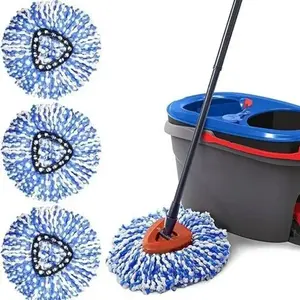 Rotating Mop Replacement Head, Microfiber Mop Heads, Rotating Mop Pads, Ultrafine Fiber Thick Style, Dual Bucket System Triangle Mop 360° Rotation Design, & Easy to Replace