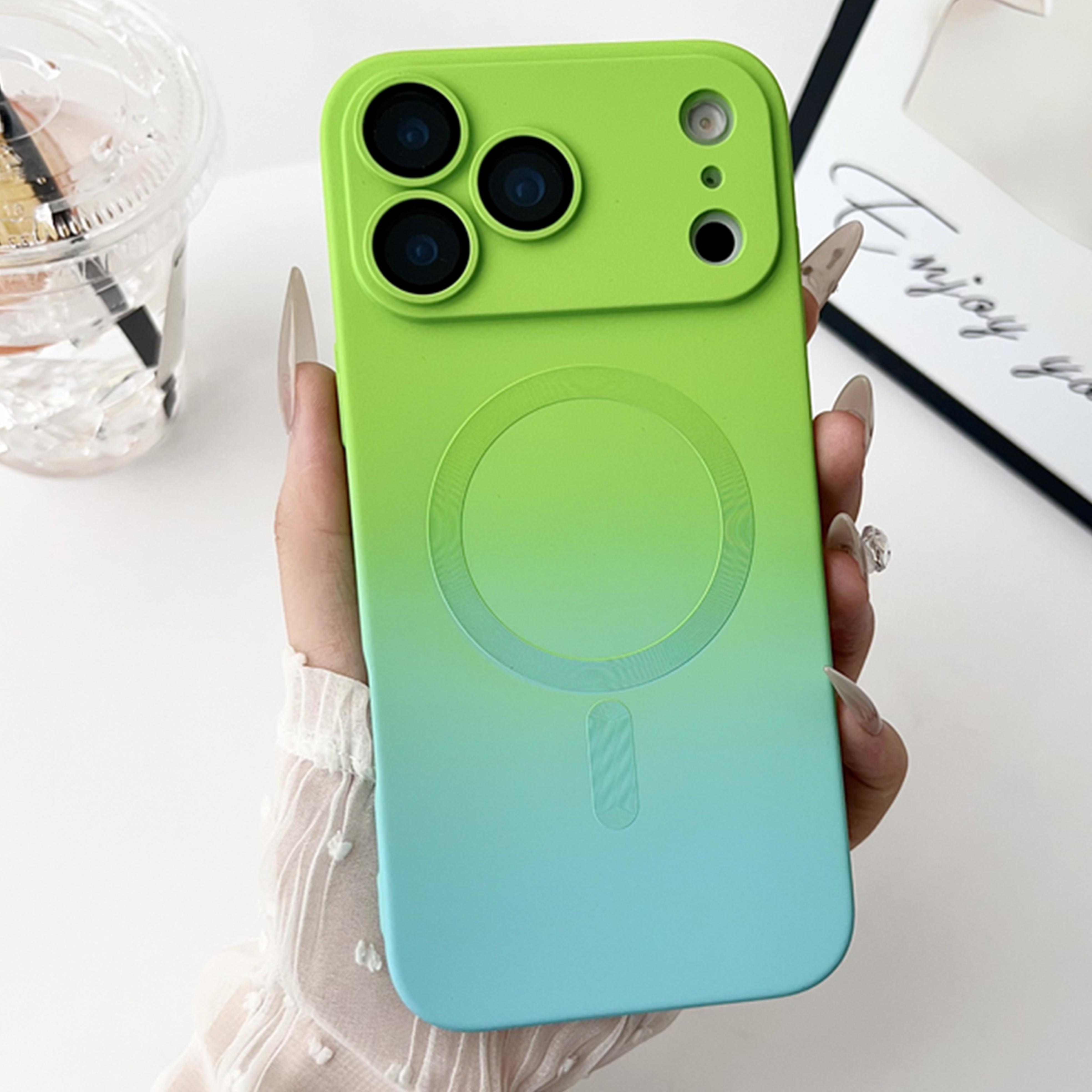 Fin Double Colored Magsafe Magnetic Wireless Charging Case For iPhone 17 Pro Max 16 15 14 13 12 11 Pro Max Plus Gradient Color Silicone Cover Link No.25