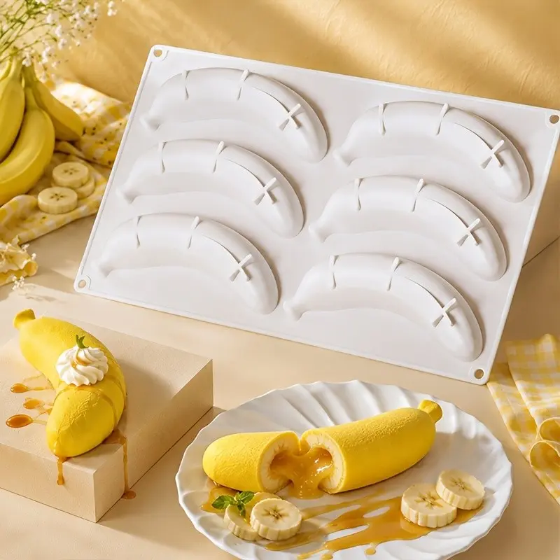Banana Shape Silicone Mold, 3D Banana Fruit Design, Handmade Soap Molds, Decorative Molds for Crafts, Durable and Reusable, Soap Making Supplies