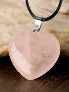 Heart Natural Stone Pendant Necklace, Bohemian Style Love Choker, Unisex Party Wedding Gift, Fashionable Neutral Design Jewelry