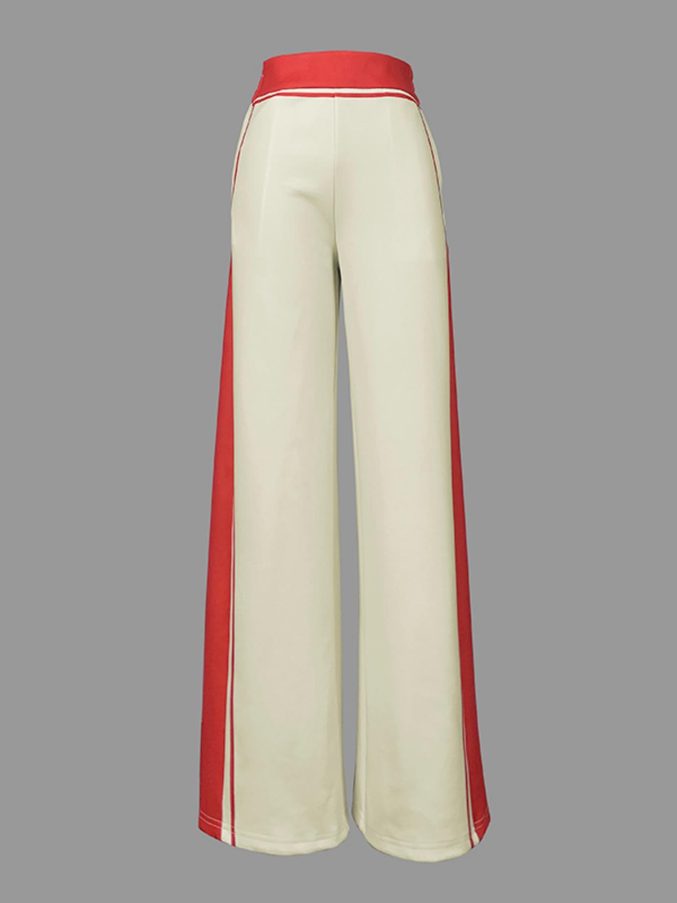 Women's Colorblock  Striped Print Wide Leg Pants, Casual Comfy Trousers for Daily Wear, Ladies Bottoms for All Seasons, Womenswear Fit