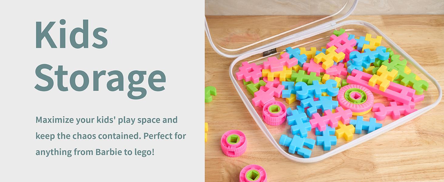 3 Pack Clear Hard Shell Zipper Case - Clear Waterproof Cosmetic Bag with Zipper, Kid's Toy Storage Organizer Bins, Charging Cables, creative journaling, painting brushes, Threads,Sketch Supplies