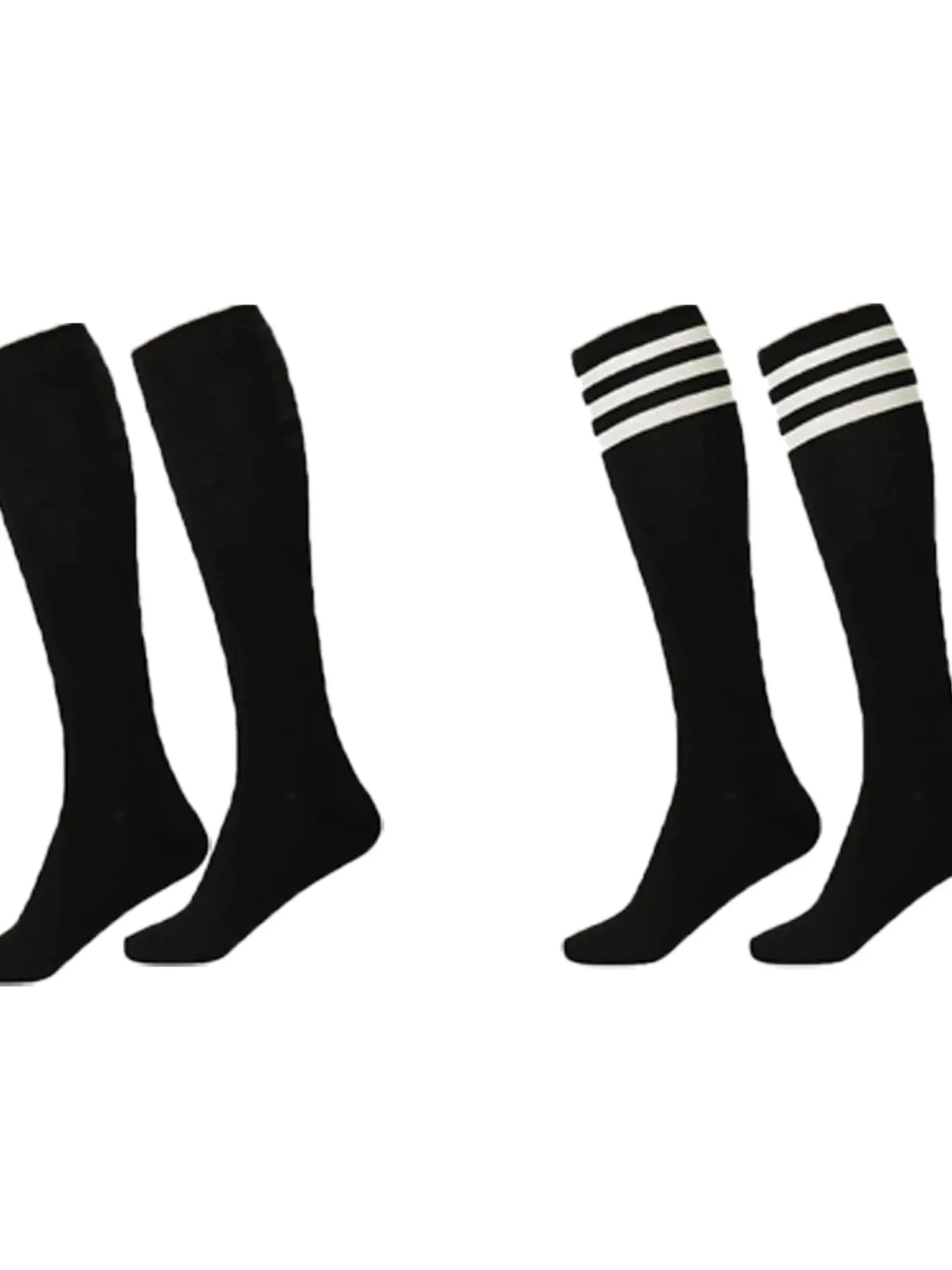2 Pairs Classic Striped Knee High Athletic Socks, Soft Stretchy Long Socks, Comfortable &, for Women Teens, Everyday Wear & Cosplay