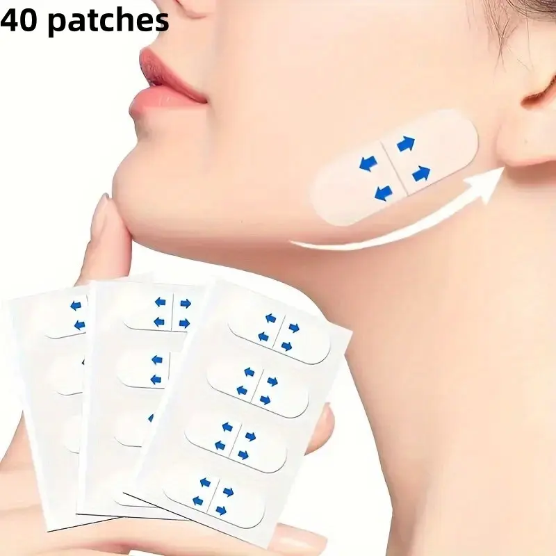40Pcs Invisible Face Lifting Tape, Hidden Facial Lift Patch, Invisible Facial Patches, Makeup Auxiliary Tool for Facial Styling