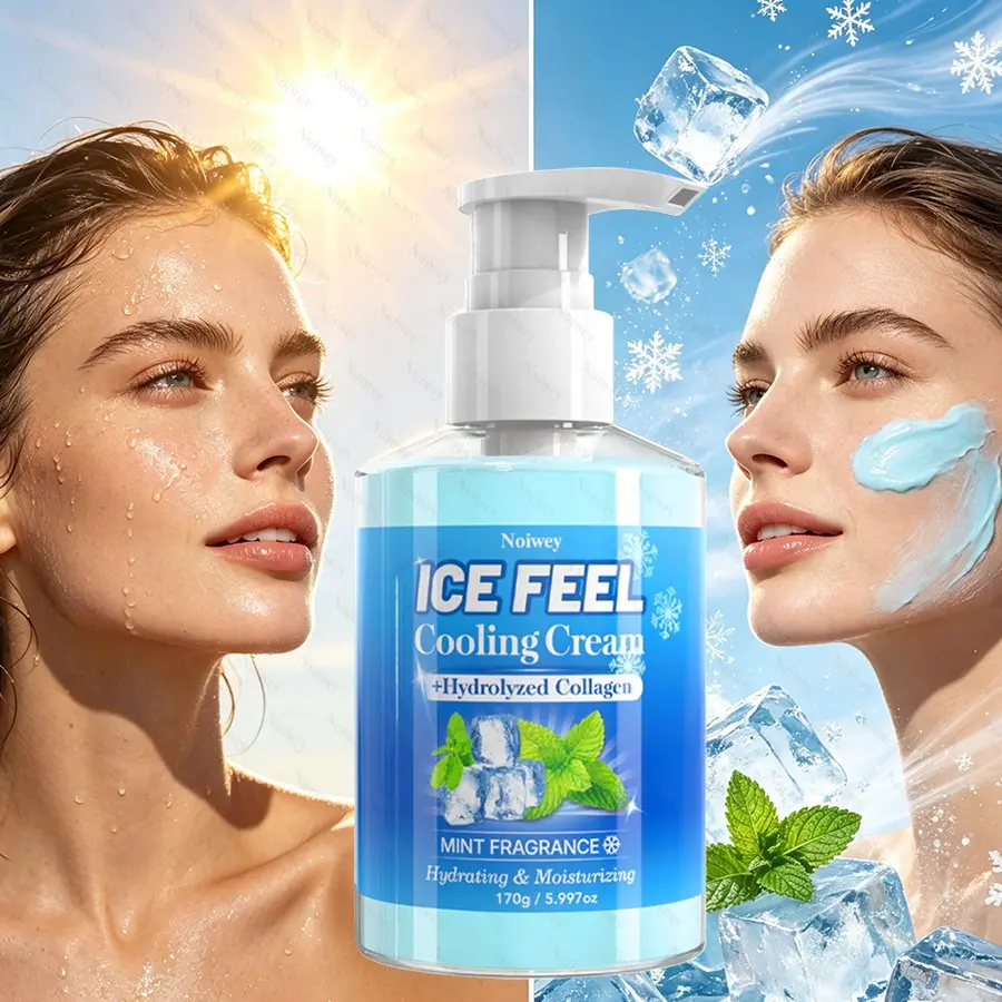 170g Cooling Cream,Ice Feel Cool Enjoy Summer Body Cream,Mint Extract,Cool Feeling with Niacinamide,Hyaluronic Acid, Aloe Vera, Moisturize the All Skin Care, moisturizing Refreshing and non-greasy,SkinSuitable for both men and women,Summer Essentials