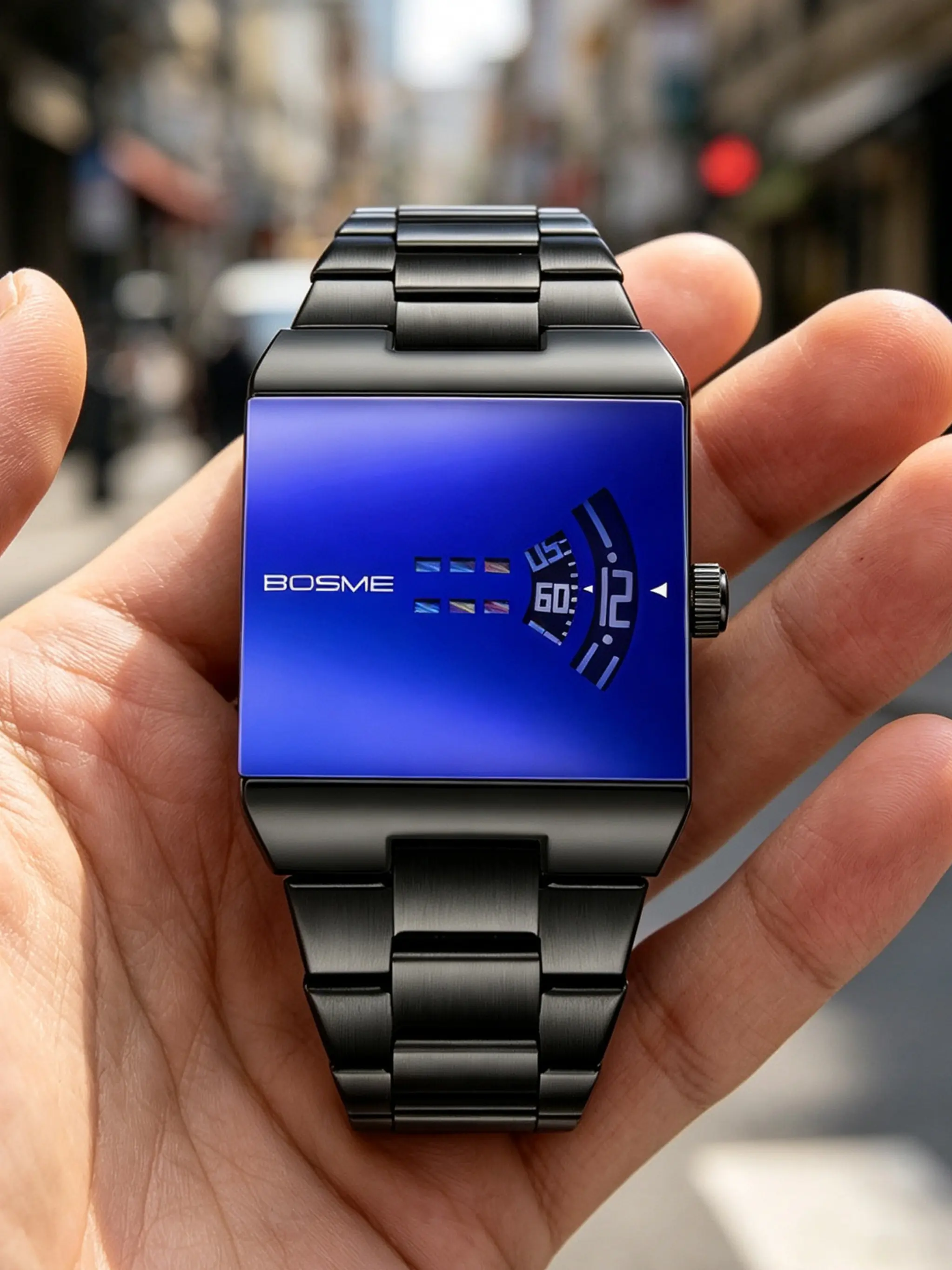 Men's Quartz Watch, Fashion Digital Design, Small Waterproof Steel Band, Casual All-Seasons, Model 1453, Perfect for Any Occasion